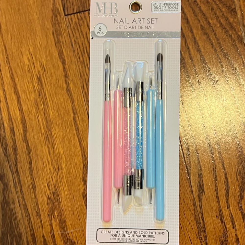 MB Nail Art Set - Pink & Blue Dual-Ended Tools